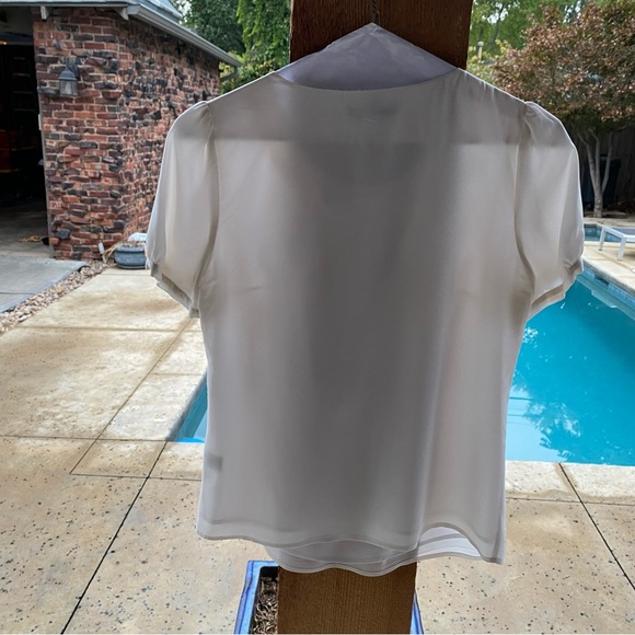 SOLD | Antonio Melani Silk Pleated Short Sleeve Blouse - Picture 2 of 3